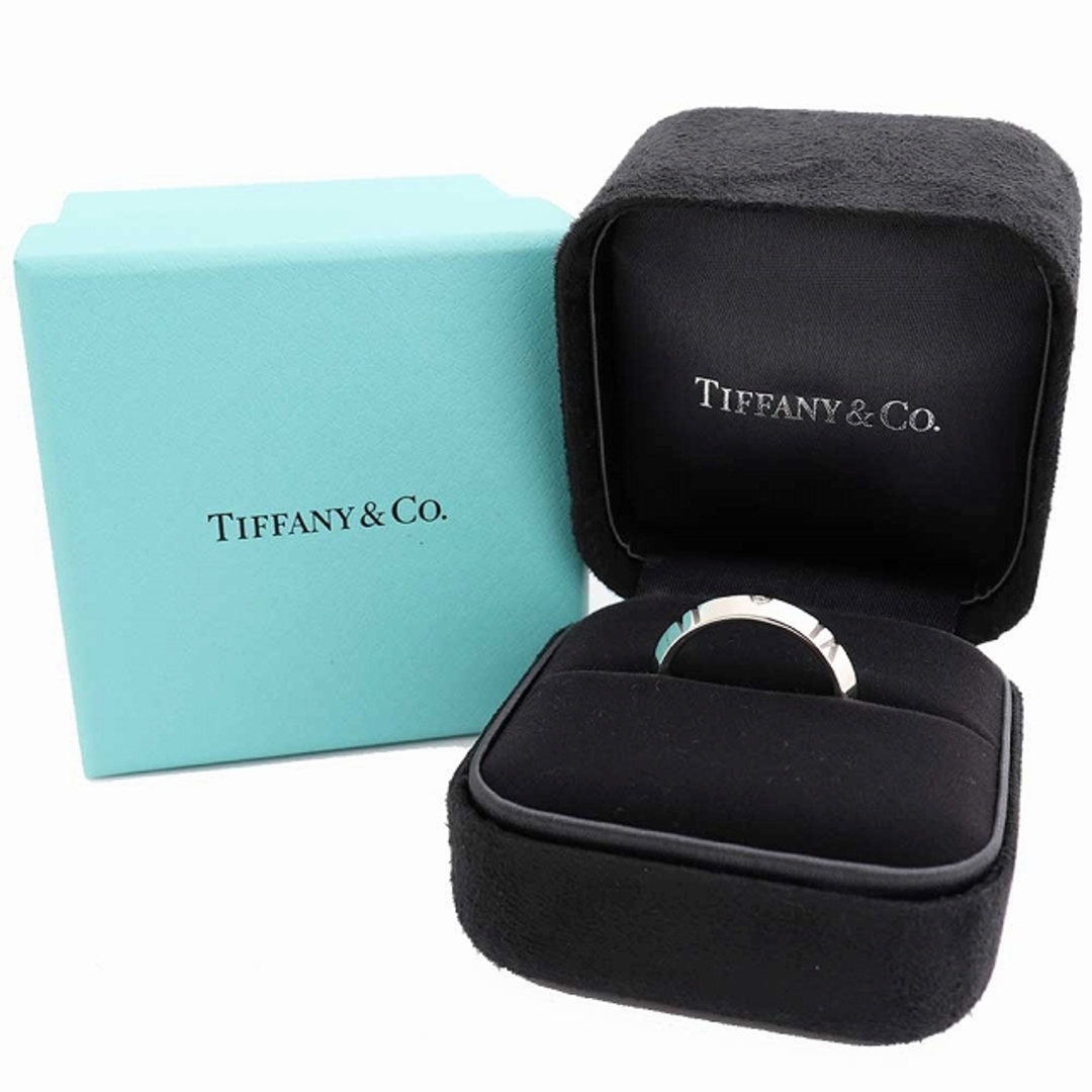 Tiffany & Co.(ティファニー)の (美品）ティファニー TIFFANY アトラス X クローズド ナロー リング 指輪 K18 WG × ダイヤモンド 約0.1ct 約18号 9070 レディースのアクセサリー(リング(指輪))の商品写真