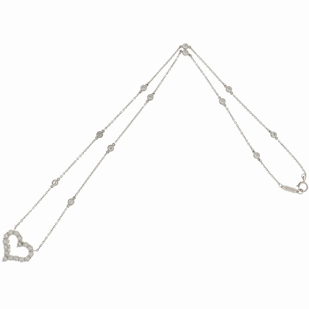 Tiffany & Co.(ティファニー)の(美品）ティファニー TIFFANY センチメンタル ハート ダイヤ ネックレス PT950 × ダイヤモンド 28石 約1.19ct ペンダント 8516 レディースのアクセサリー(ネックレス)の商品写真