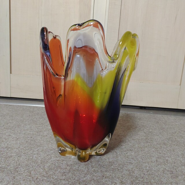 花瓶 ガラス アンティーク レトロ ビンテージ フラワーベース 置物の 