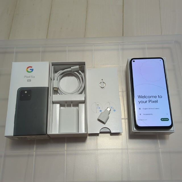 【超美品】Google Pixel 5a (5G) Mostly Blackスマートフォン/携帯電話