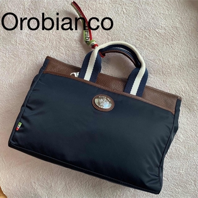 Orobianco オロビアンコ トート ネイビー系×ブラウン系トートバッグ