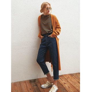 マウジー(moussy)のマウジー☆今期新作センターカットオフフリンジデニムパンツ(デニム/ジーンズ)