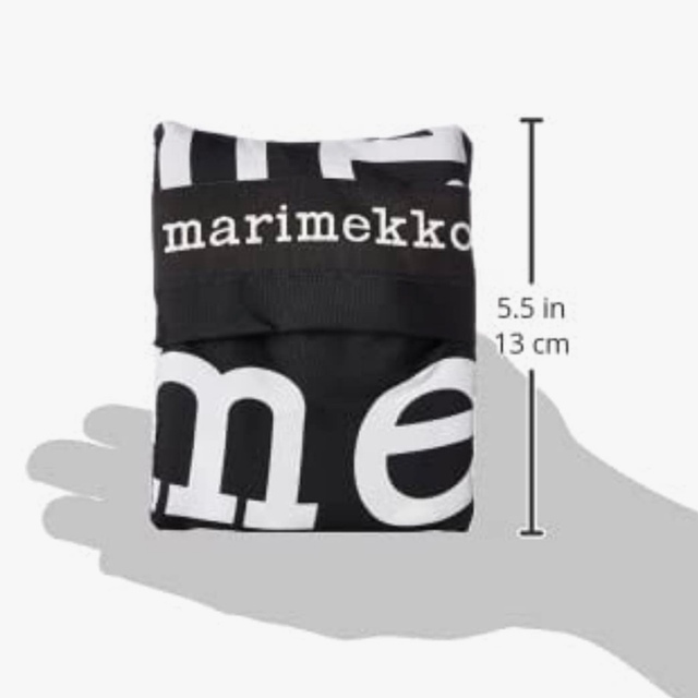 marimekko(マリメッコ)の新品未開封　マリメッコ　スマートバッグ　マリロゴ　ブラック レディースのバッグ(エコバッグ)の商品写真