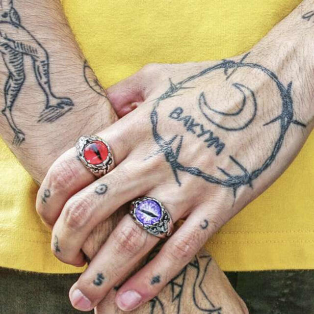 ドラゴン アイリング シルバー ドラゴン 龍 紫 指輪 アクセサリー メンズのアクセサリー(リング(指輪))の商品写真