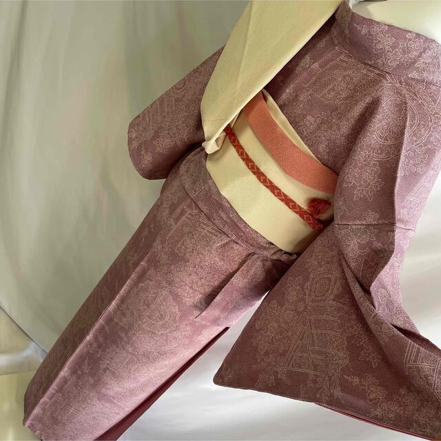 着物 袷 正絹 やまと誂製 鮫小紋 ピンク 着物小紋 秋着物 着物 きもの 和装 縮緬