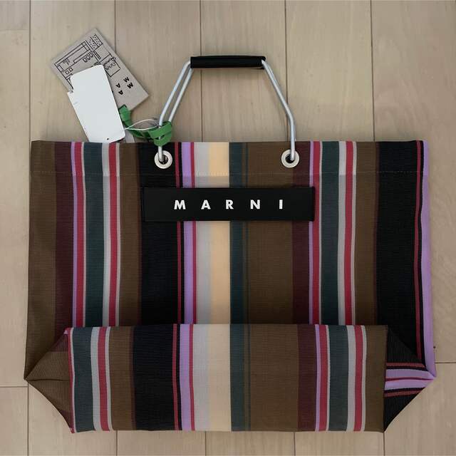 新品】MARNI FLOWER CAFE ストライプバッグ マルニマーケット - トート