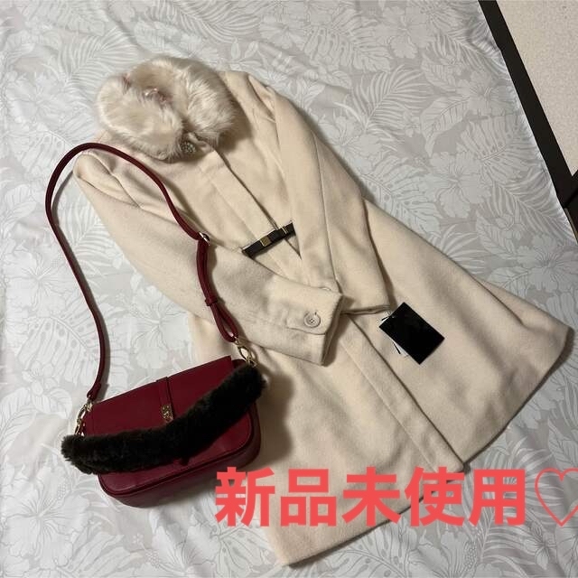 Apuweiser-riche - 新品未使用♡可愛いリボンベルト付きファーコート