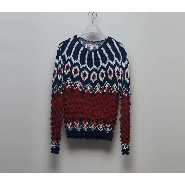 状態新品ですMASU 22aw POPCORN NORDIC SWEATER(RED)