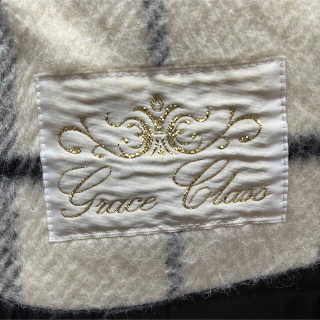 GRACE CONTINENTAL(グレースコンチネンタル)の♡GRACE CLASS ダッフルコート フォックスファー アンゴラ混 チェック レディースのジャケット/アウター(ダッフルコート)の商品写真