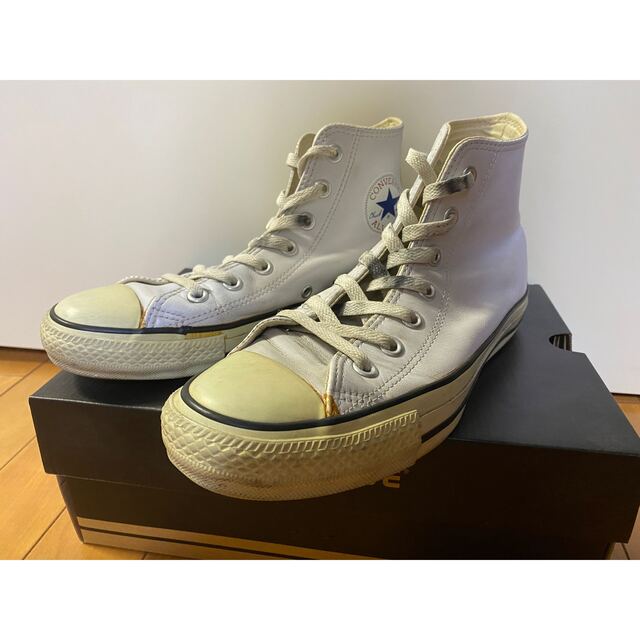 CONVERSE(コンバース)のコンバース オールスター レザー ハイカット スニーカー(24.5cm)白 メンズの靴/シューズ(スニーカー)の商品写真