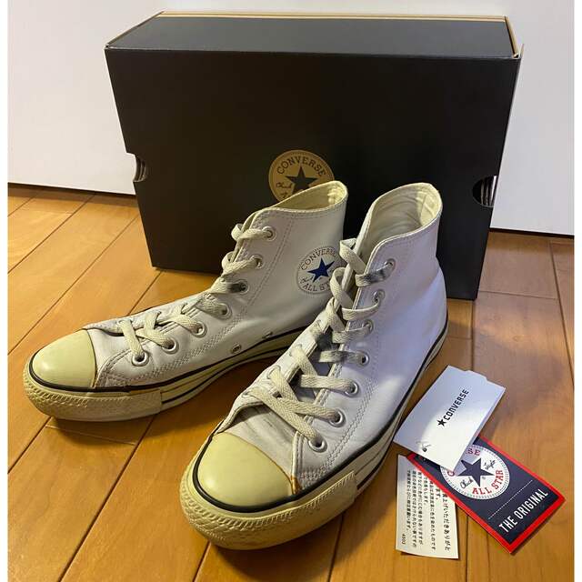 CONVERSE(コンバース)のコンバース オールスター レザー ハイカット スニーカー(24.5cm)白 メンズの靴/シューズ(スニーカー)の商品写真