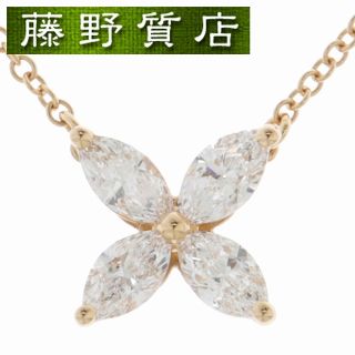 ティファニー(Tiffany & Co.)の(美品）ティファニー TIFFANY ビクトリア ダイヤ ネックレス ミディアム K18 PG × ダイヤ 4石 8494(ネックレス)