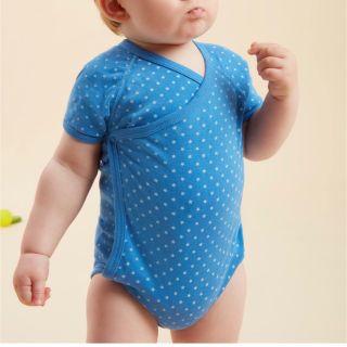 プチバトー(PETIT BATEAU)のpetit bateau 半袖合わせ肌着　ブルー　6M(肌着/下着)