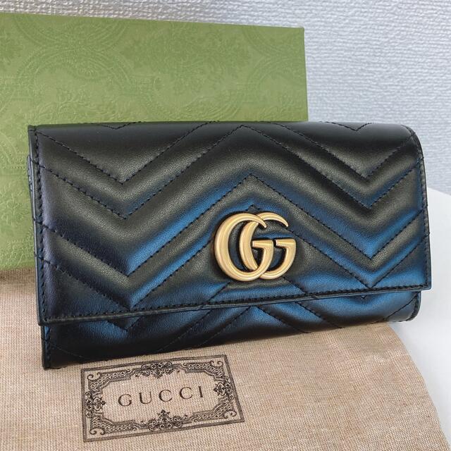 贅沢屋の Gucci 正規品 長財布 コンチネンタルウォレット GGマーモント