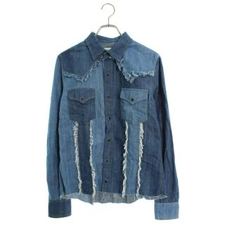 サンローラン(Saint Laurent)のサンローランパリ 19SS 551352 Y968T デニムパッチワークウエスタン長袖シャツ メンズ XS(シャツ)