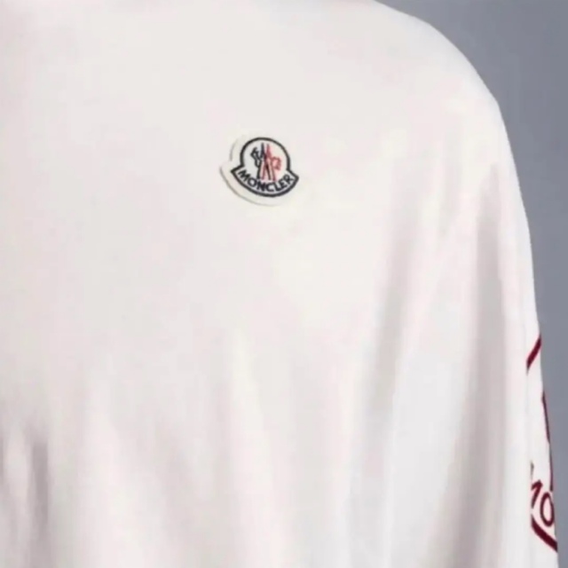 MONCLER - ☆最新作☆ MONCLER ロンT 長袖 Tシャツ M ホワイト 袖ロゴ