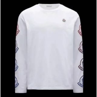 最新作 MONCLER ロン T 長袖 Tシャツ Ｍ ホワイト 袖ロゴ 完売