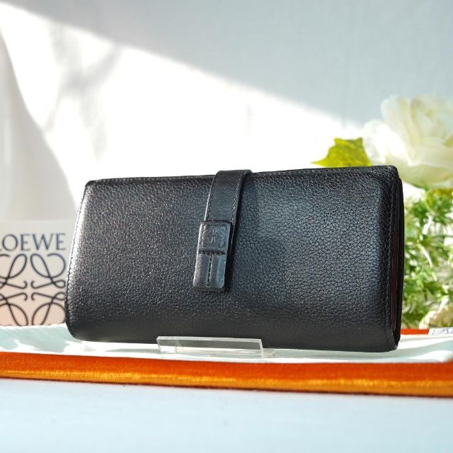 極美品】ロエベ 長財布 バーティカルウォレット ラージ アナグラム 黒