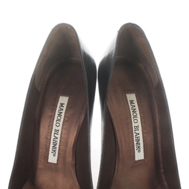 MANOLO BLAHNIK(マノロブラニク)のマノロブラニク パンプス レザー ポインテッドトゥ 34.5 21.5cm 黒 レディースの靴/シューズ(ハイヒール/パンプス)の商品写真