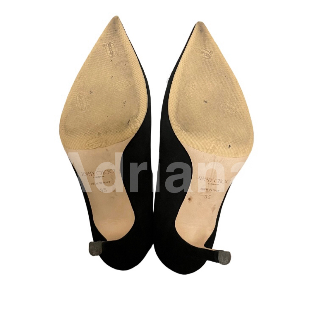 JIMMY CHOO - <Jimmy Choo> Agnes85 CRYSTAL スエードパンプス 35の JIMMY CHOO - <Jimmy Choo> Agnes85 CRYSTAL スエードパンプス 35の