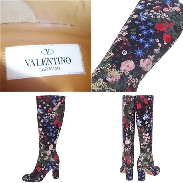 VALENTINO(ヴァレンティノ)の未使用 ヴァレンティノ ガラヴァーニ VALENTINO GARAVANI ブーツ ロングブーツ フローラルジャカード 刺繍 花柄 フラワー レディース シューズ 靴 37.5(24.5cm相当) マルチカラー レディースの靴/シューズ(ブーツ)の商品写真