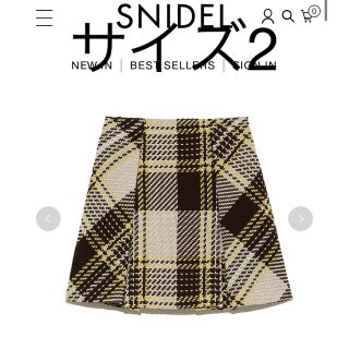 スナイデル(SNIDEL)の新品　ロービングチェックミニスカート　サイズ2(ミニスカート)