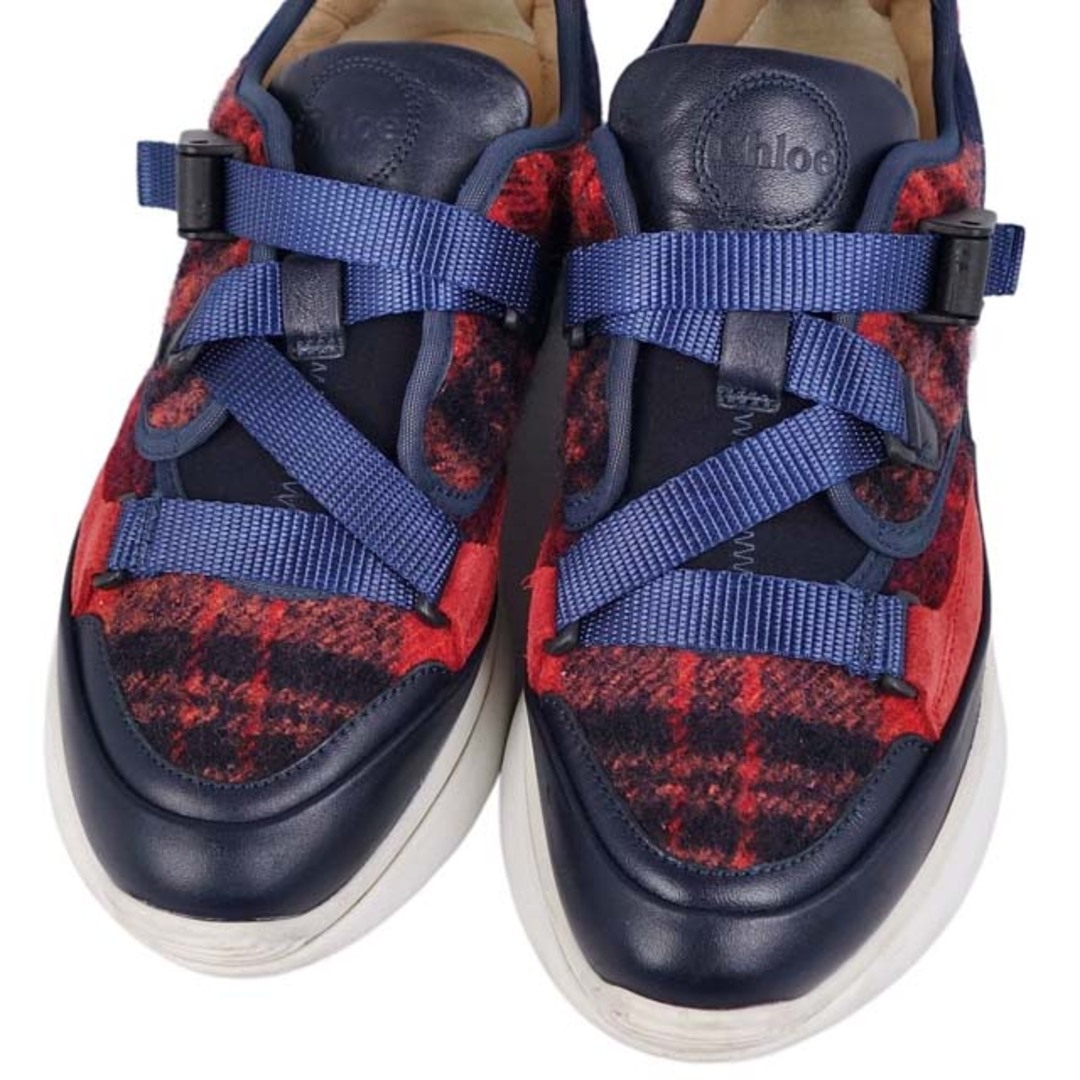 美品 クロエ Chloe スニーカー ツイード ローカット シューズ 靴 美品 クロエ Chloe スニーカー ツイード ローカット シューズ 靴
