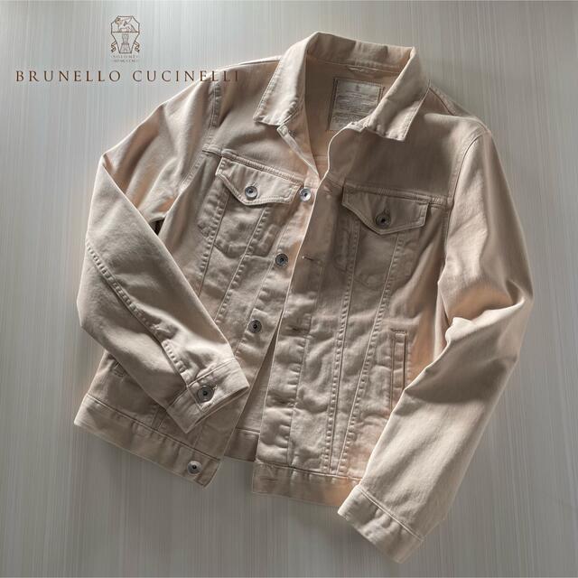 くらしを楽しむアイテム BRUNELLO CUCINELLI H43☆極美品☆極上コットン製 デニムジャケット ブルネロクチネリ ベージュ  Gジャン/デニムジャケット