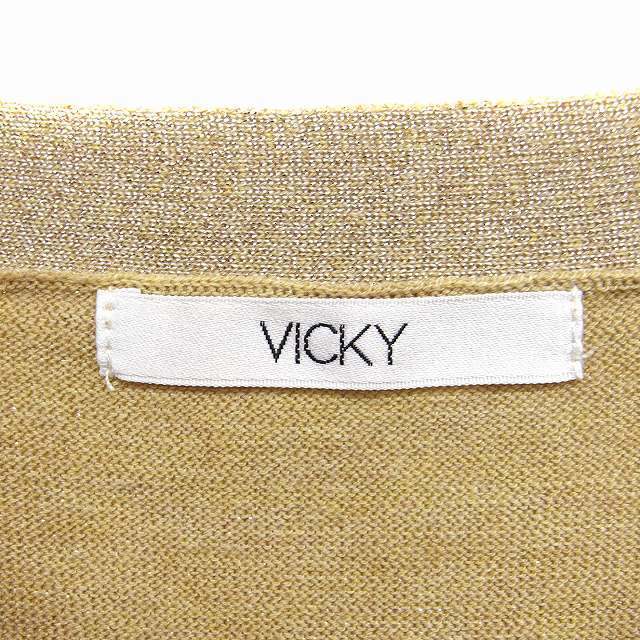 VICKY(ビッキー)のビッキー VICKY Vネック ニット セーター 長袖 ラメ 2 ベージュ  レディースのトップス(ニット/セーター)の商品写真