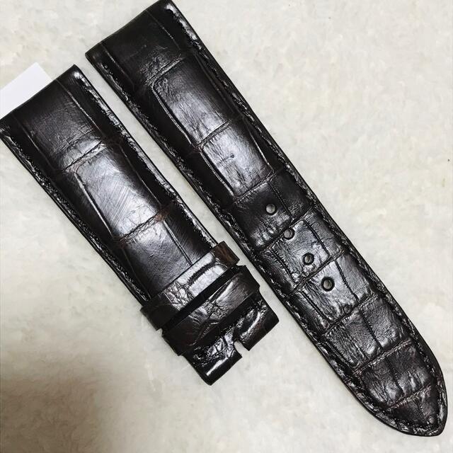 7193#24mm-22mmダークブラウン☆本物クロコダイル腕時計用ベルト 7193#24mm-22mmダークブラウン☆本物クロコダイル腕時計用ベルト