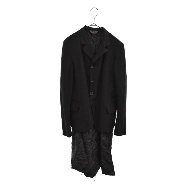 BLACK COMME des GARCONS ブラックコムデギャルソン 18AW STRIPE JACKET ストライプ キルティングコート ドッキングデザイン ジャケット ブラック 1B-J022