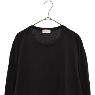 MONCLER モンクレール MAGLIA T-SHIRT マリア ブランドロゴデザインクルーネックコットンロングスリーブTシャツ 長袖カットソー ブラック F10918D70020