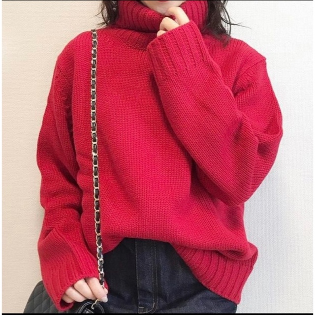 GU GU ニット セーター 赤 レッド タートルネックの通販 by moy GU ジーユー セーター ニット S レッド