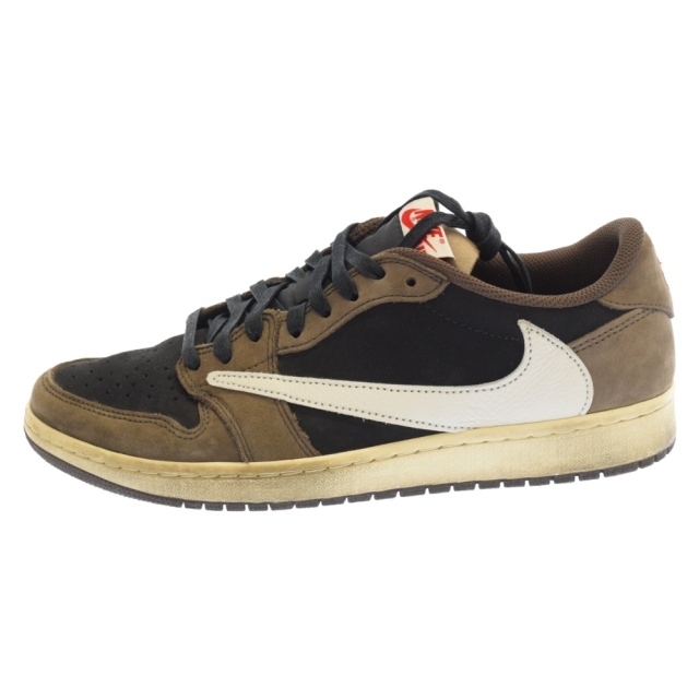 出産祝い ナイキ NIKE - NIKE ×TRAVIS ブラウン US10 ローカットスニーカー エアジョーダン1 トラビススコット CQ4277-001 SP-T OG LOW 1 JORDAN AIR SCOTT スニーカー