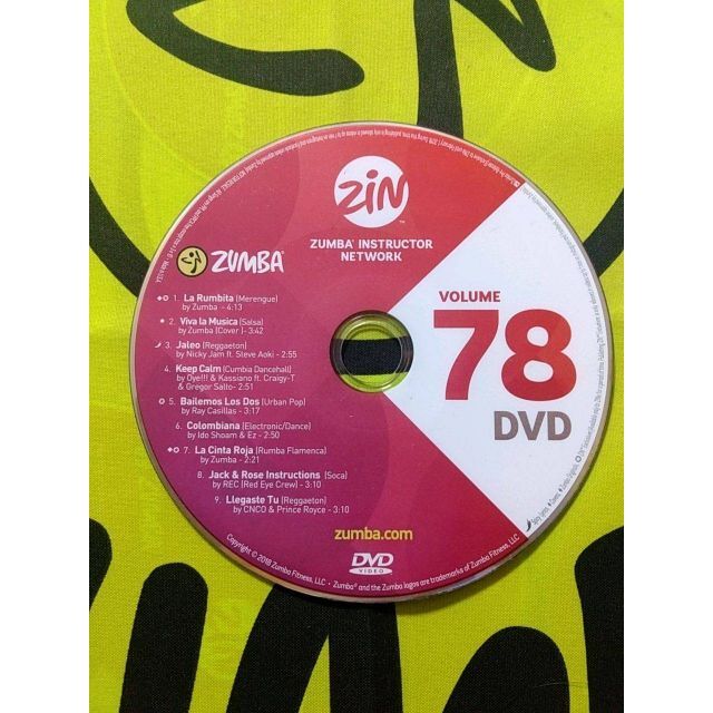 Zumba(ズンバ)のZUMBA　ズンバ　ZIN78　CD＆DVD　インストラクター専用 エンタメ/ホビーのDVD/ブルーレイ(スポーツ/フィットネス)の商品写真