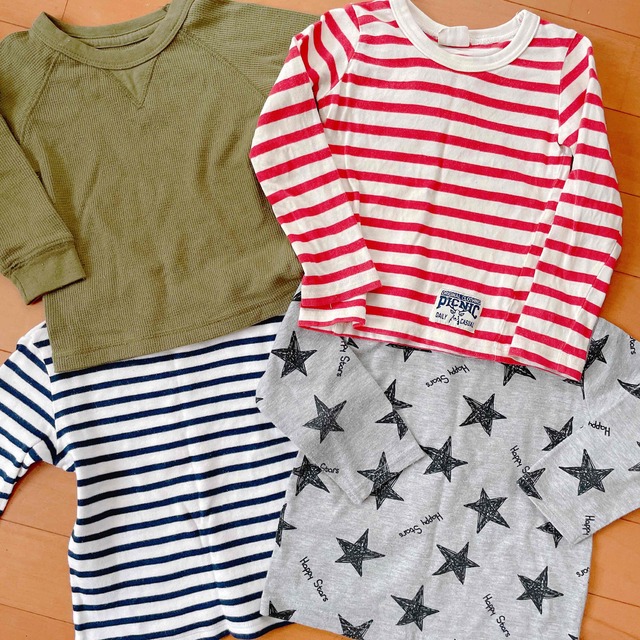 90cm長袖4枚セット キッズ/ベビー/マタニティのキッズ服男の子用(90cm~)(Tシャツ/カットソー)の商品写真