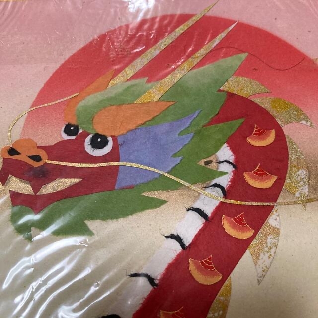 ちぎり絵 和紙 干支 色紙 ウサギ 龍
