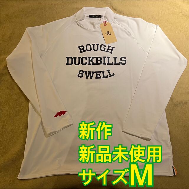 新品未使用/サイズM】新作ラフアンドスウェル長袖モックネックTシャツ 白-