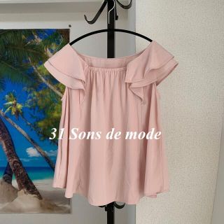 トランテアンソンドゥモード(31 Sons de mode)の31 Sons de mode レディース、トップス、Ｓサイズ、ピンク色(カットソー(半袖/袖なし))