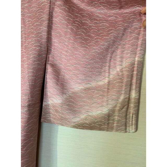 袷 着物 ピンク お出かけ着 小紋 正絹 お洒落 可愛い レトロ 大正ロマン レディースの水着/浴衣(着物)の商品写真