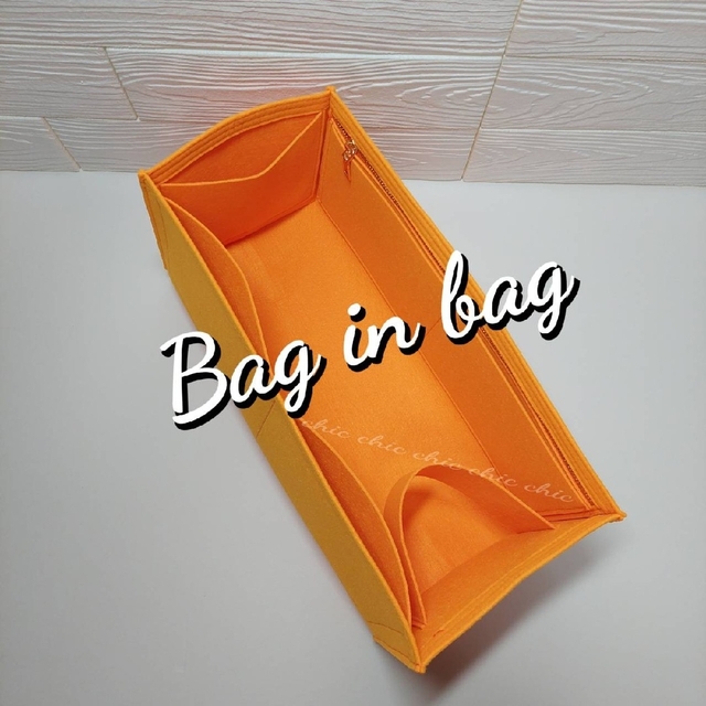 バッグインバッグ40用★オンザゴーGM用★オレンジ色インナーバッグ軽量