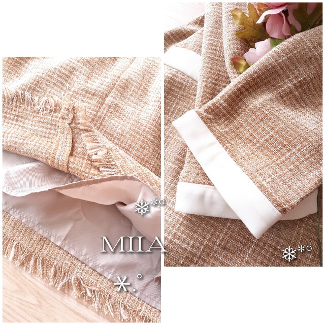 MIIA(ミーア)のꕤ୭* 新品 ベロアコンビツイードワンピース ꕤ୭* MIIA レディースのワンピース(ひざ丈ワンピース)の商品写真