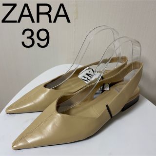 ザラ(ZARA)の新品タグ付　ZARA  バックスリングレザーパンプス39(ハイヒール/パンプス)