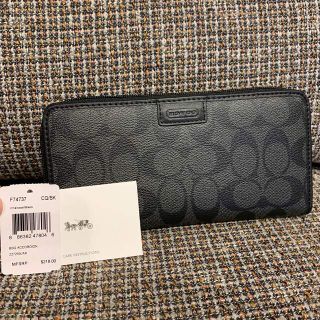 コーチ(COACH)の74737 コーチ　長財布　ブラックシグネチャー(長財布)