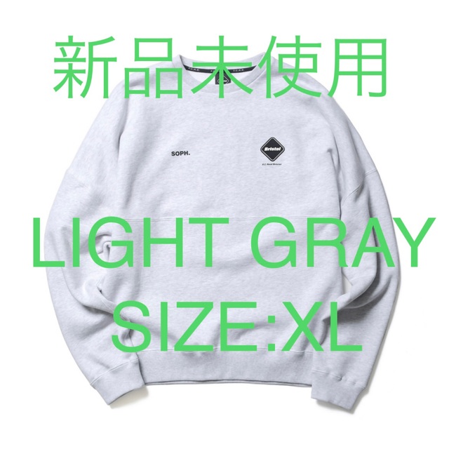 ライトグレーサイズXLFCRB STAR APPLIQUE TEAM CREWNECK  SWEATX