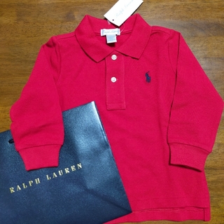 ラルフローレン(Ralph Lauren)のラルフローレン 長袖 ポロシャツ 赤 12M 80cm(Ｔシャツ)