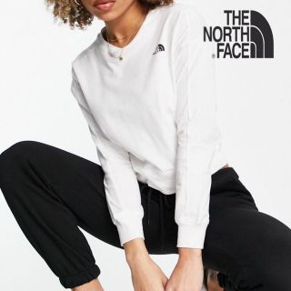 ザノースフェイス(THE NORTH FACE)のノースフェイス　レディース　白　ロンＴ　長袖　ショート丈　М(Tシャツ(長袖/七分))