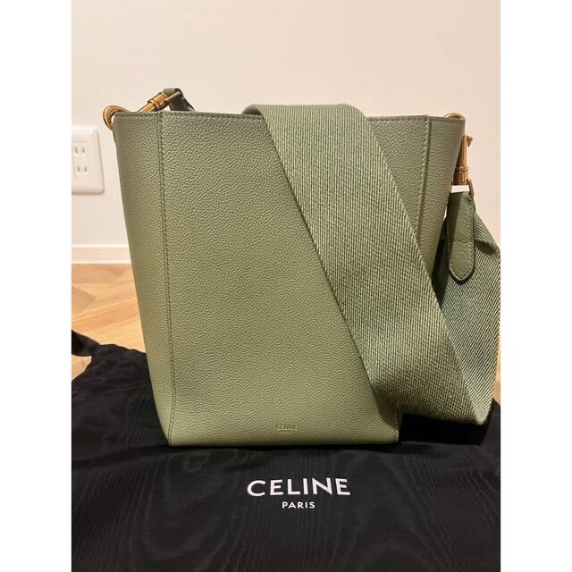 激安正規 celine - セリーヌ サングル バケット スモール / ソフトグレ