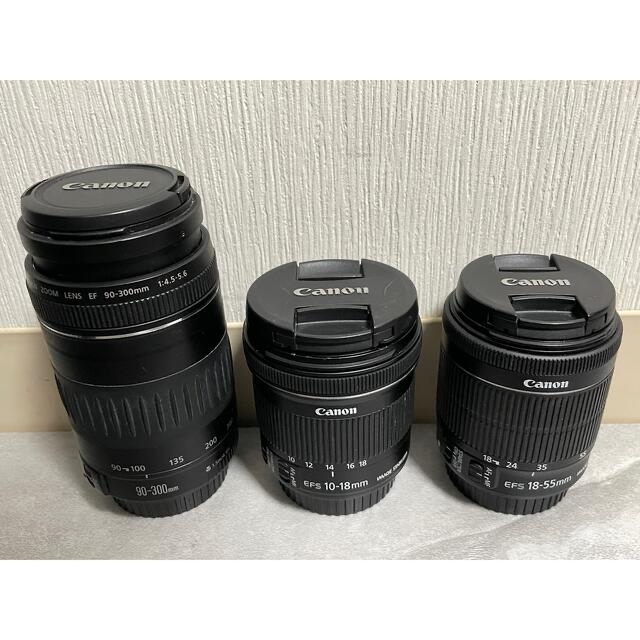 Canon(キヤノン)のCanon EOS KISS X5 本体&レンズ3個セット スマホ/家電/カメラのカメラ(デジタル一眼)の商品写真