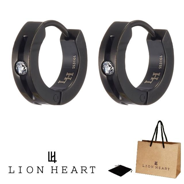 LION HEART(ライオンハート)のLION HEART ライオンハート ピアス LHMP001N 2点 両耳用 メンズのアクセサリー(ピアス(両耳用))の商品写真